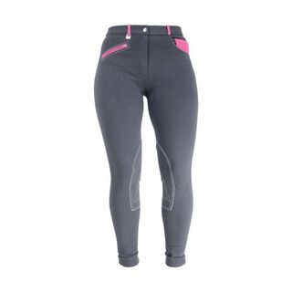 Pantalón para montura estilo vaquero para mujer color Rosa/Carbón