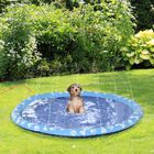 PawHut Splash Pad 170 cm Aspersor de Juegos de Agua con Rociador Tapete de Salpicaduras Piscina de Verano Portátil para Mascotas Perros Azul, , large image number null