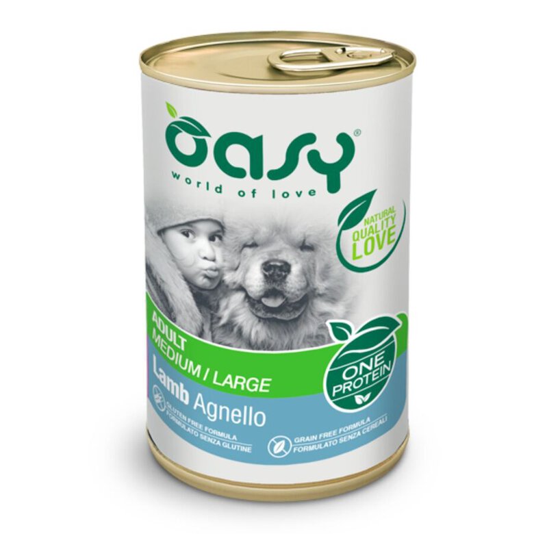 OASY PERRO LATA ADULT M/L CORDERO 400G, , large image number null