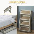 PawHut Escalera Plegable para Mascotas de 4 Peldaños Escalón para Perros Gatos Portátil con Alfombras Antideslizantes para Cama Sofá Carga 20 kg 62x38x49,5 cm Gris, , large image number null