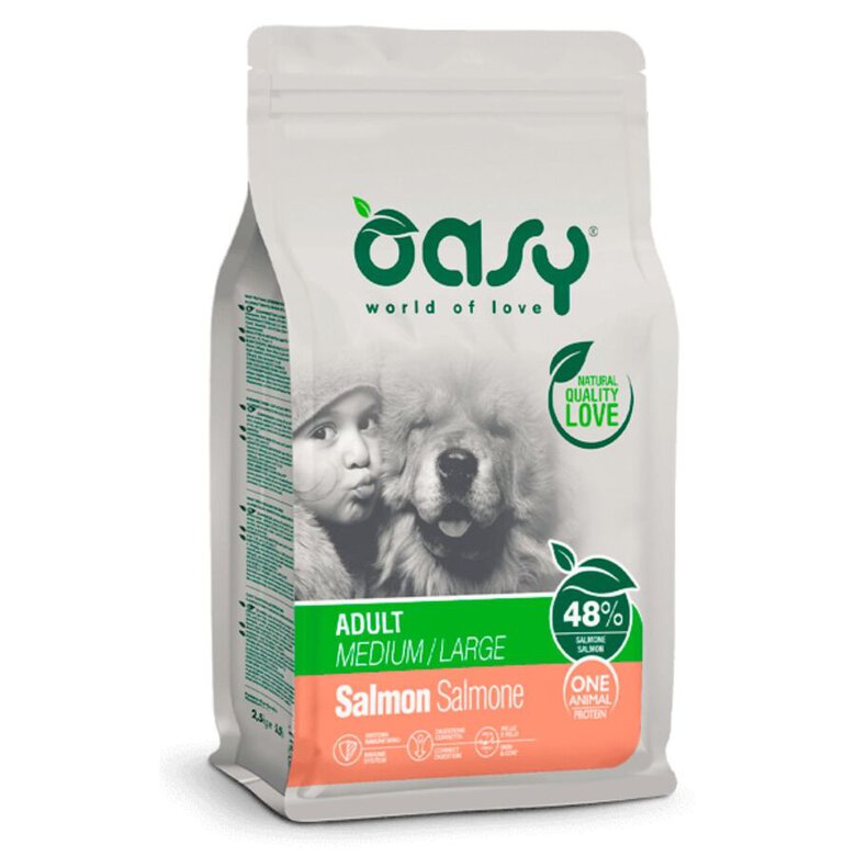 Oasy Adult M/L One Pro Salmón pienso para perros, , large image number null