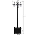 Outsunny Farol Solar de Jardín con 18 Luces LED Blanca Fría 6000K Impermeable IP44 Sensor de Noche y Base de Maceta Farola de Exterior para Camino Terraza Patio 60x55x189 cm Negro, , large image number null