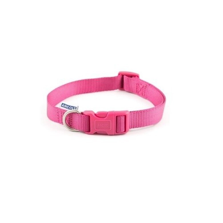 Ancol collar ajustable de nylon rosa frambuesa para perros , , large image number null