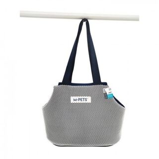 MPets nest bolsa de transporte azul y blanco para perros