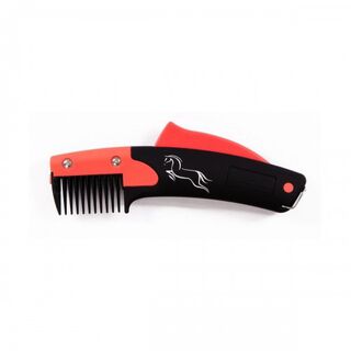 Peine Solocomb para caballos color Negro/Rojo