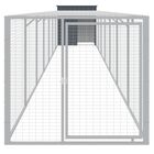 vidaXL Gallinero con corral acero galvanizado gris para gallina, , large image number null