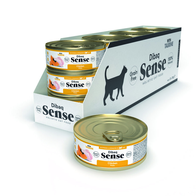 Dibaq Sense Cat Pollo con Papaya (12uds x 70g), , large image number null