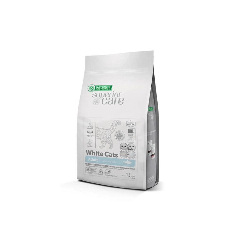 Nature´s Protection White Cat Con Arenque Sin Cereales Para Gatos Adultos 1,5 Kg, , large image number null