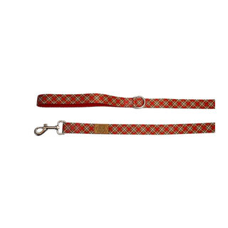 Pets & Props Correa Webbing Red & Caramel Plaid Single para perros