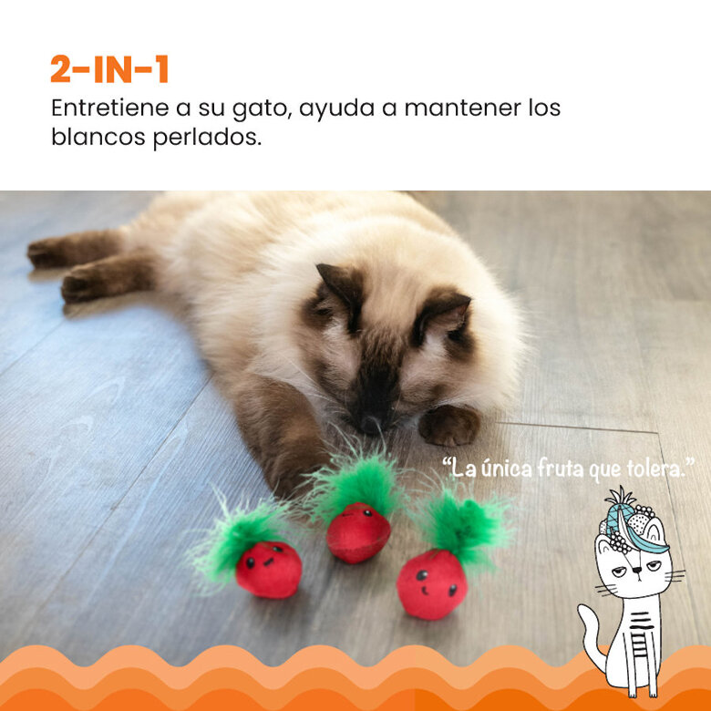 Outward Hound Catstages Strawbabies Peluche de Fresitas para gatos, , large image number null