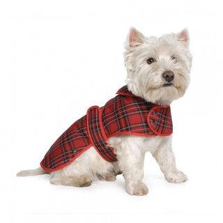 Abrigo modelo Highland Tartan para perros color Rojo