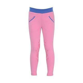 Leggings infantil unisex de equitación Glitter color Rosa Cameo/Azul Regatta