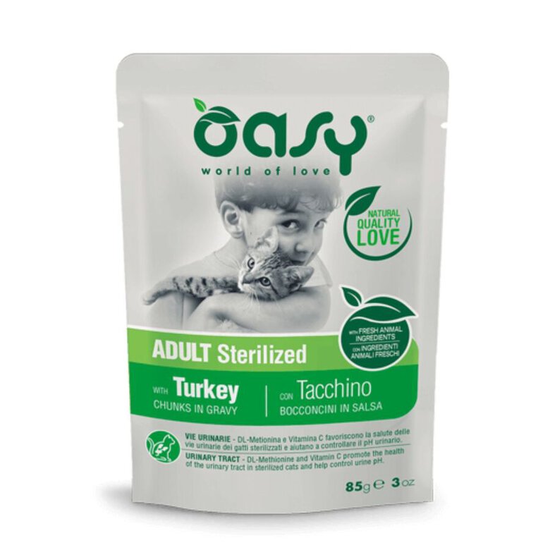 OASY GATO TROZOS SALSA ADULT ESTER. PAVO 85G, , large image number null