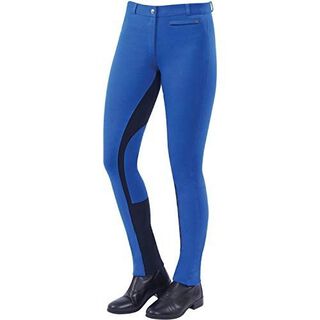 Pantalón de equitación con cremallera y culera Euro Supa-fit mujer color Azul/Azul marino