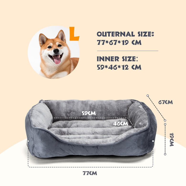 Nobleza Cama Perro Grandes, Cama para Perro Lavable, Cama de Perros Medianos Antideslizantes con Relleno de Fibras Super Suave, Cama para Mascotas Pequeños,, , large image number null