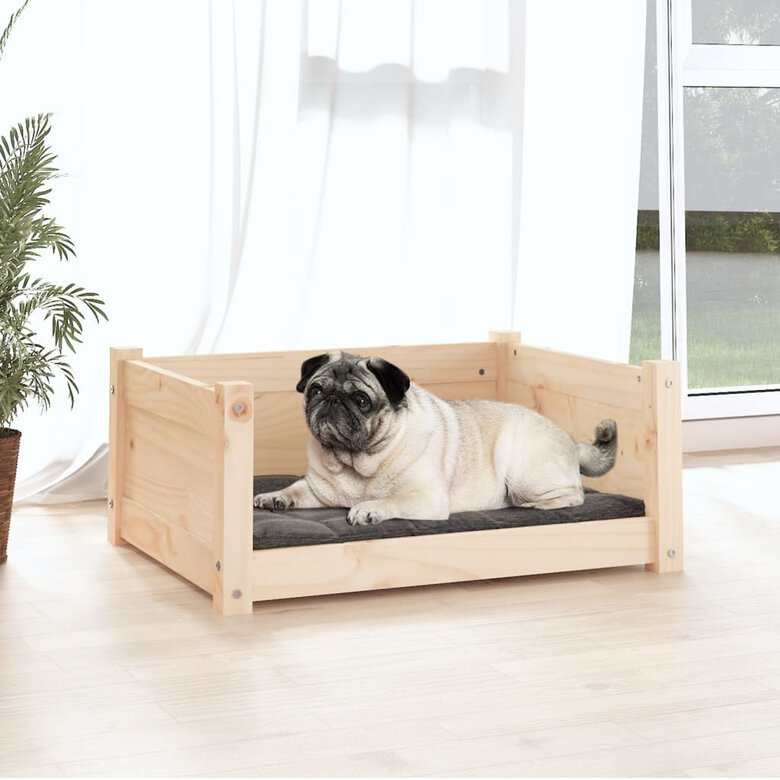 VidaXL Estructura lisa cama de madera para perros, , large image number null