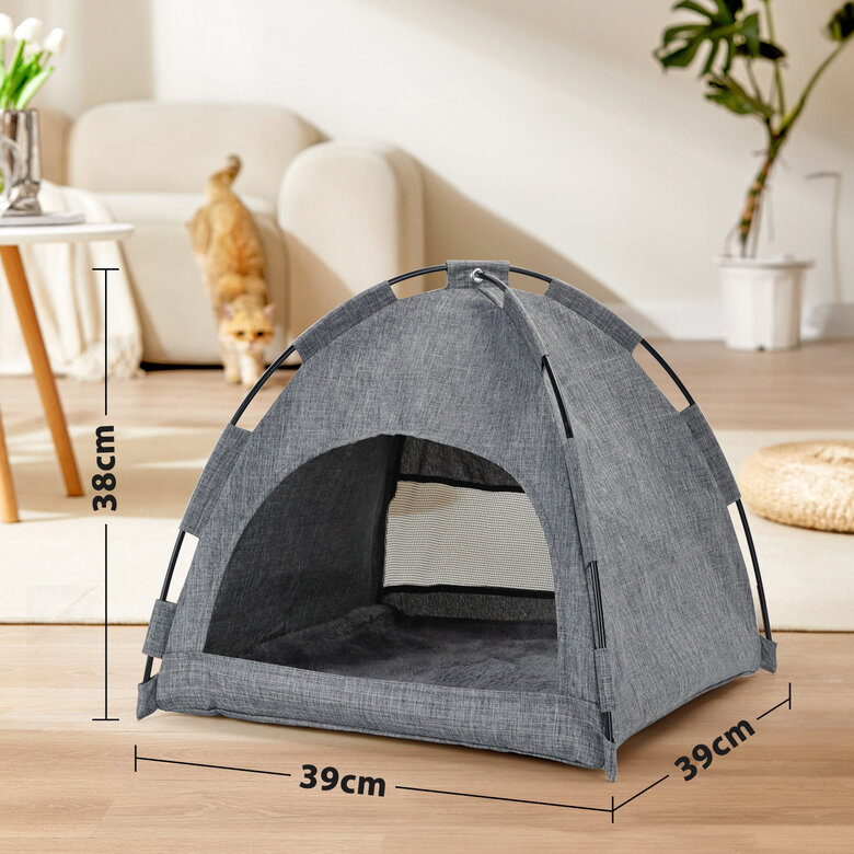 Nobleza Cama para Gatos y Perros, Cueva Mediana Lavable con Cojín Extraíble, Casa para Mascotas, Ideal para Uso en Exteriores e Interiores, , large image number null