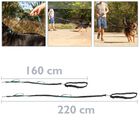 Correa ajustable para perros de jogging 160-220 cm. Correa manos libres elástica y reflectante con cinturón, , large image number null
