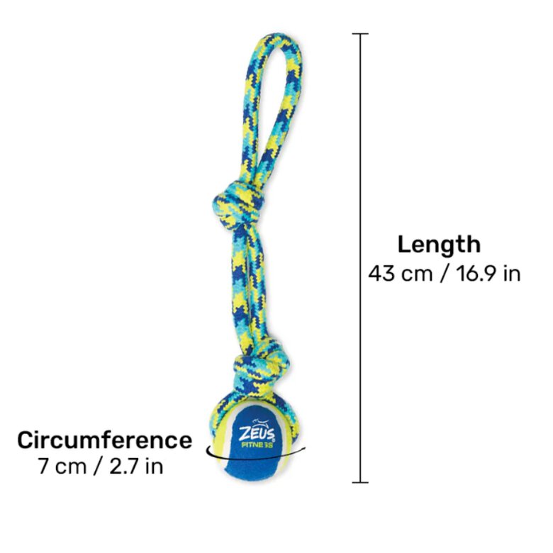 Juguete pelota de tenis con cordón para perros Zeus Fitness Tug, 43 cm, , large image number null