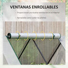 Outsunny Huerto Urbano con Invernadero Invernadero de Exterior 127x95x92 cm Tipo Caseta con Arriate de Acero Interior Ventana Enrollable y Cubierta de PE 140 g/m² para Cultivos Plantas Flores Blanco, , large image number null