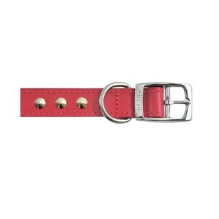 Ancol collar de cuero con tachuelas rojo