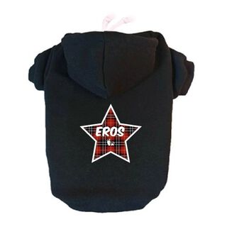 Sudadera Estrella de Cuadros Rojos para perros color Negro