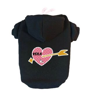 Sudadera Corazón Flecha para perros color Negro