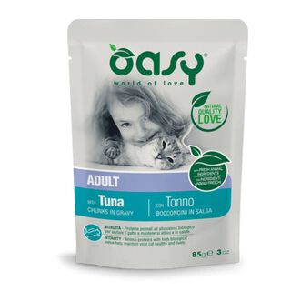 Oasy Adulto Trozos de Atún en salsa para gatos