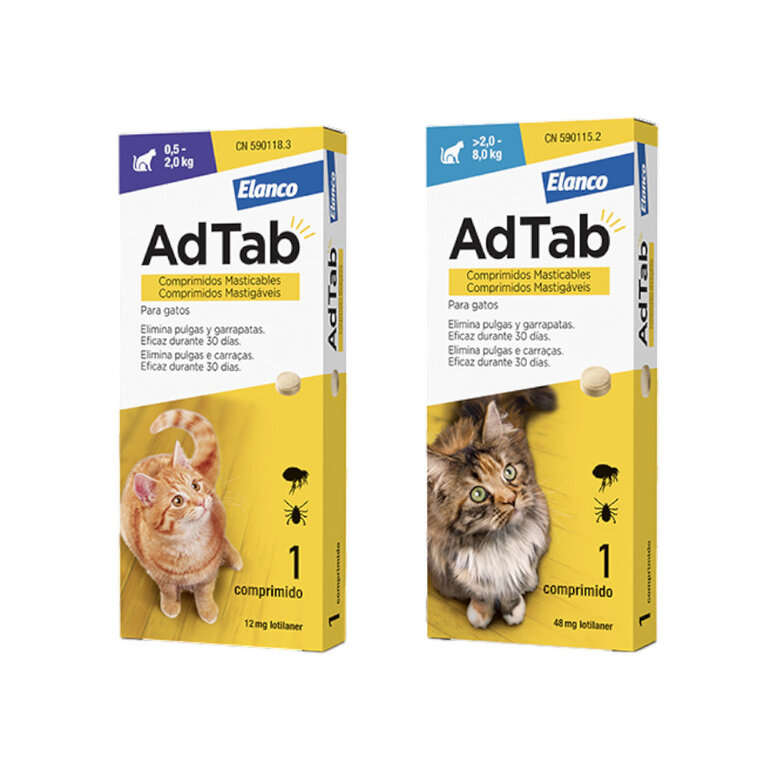 AdTab Comprimidos Masticables Antiparasitarios para gatos, , large image number null