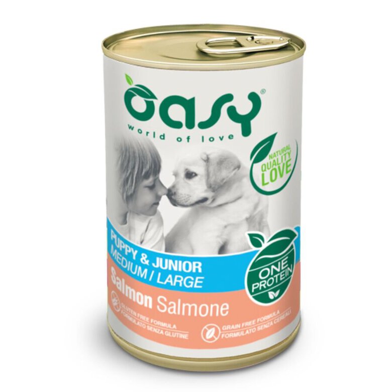 OASY PERRO LATA PUPPY M/L SALMON 400G, , large image number null