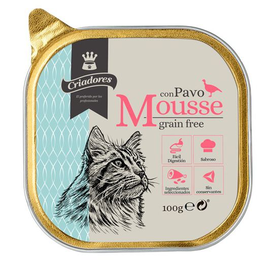 100 g Criadores Grain Free Mousse de Pavo tarrina para gatos, , large image number null