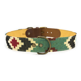 Ladran gaucho collar pluto hecho a mano verde y negro para perros