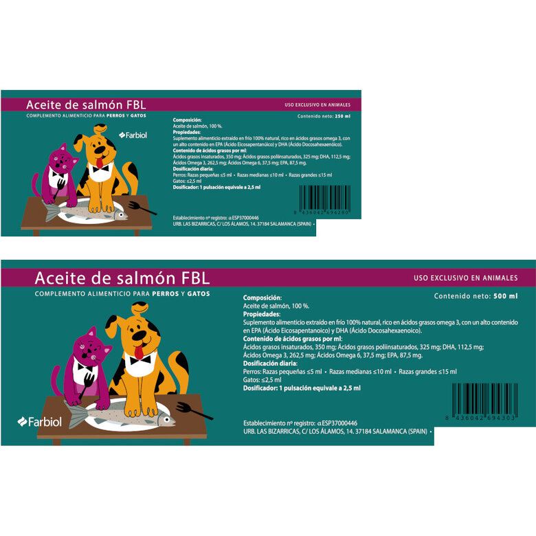 Farbiol Aceite de salmón para perros y gatos, , large image number null