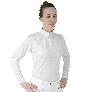 Camisa de manga larga para competición hípica modelo Dedham para mujer color Blanco