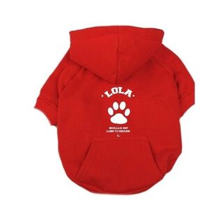 Sudadera con capucha Universidad para perros color Rojo