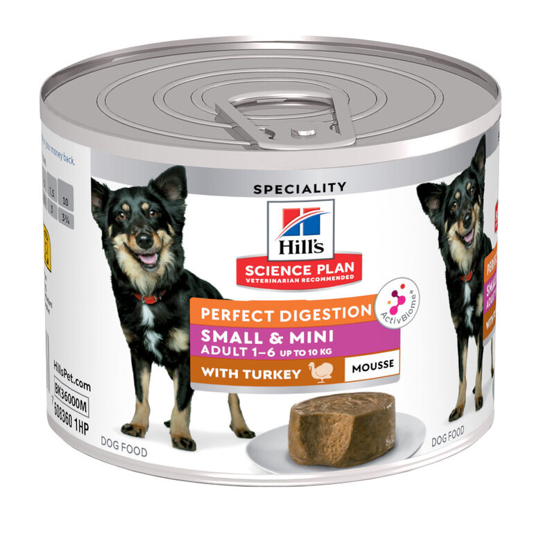 Hill's Science Plan Adult Small & Mini Perfect Digestion Mousse de Pavo lata para perros, , large image number null