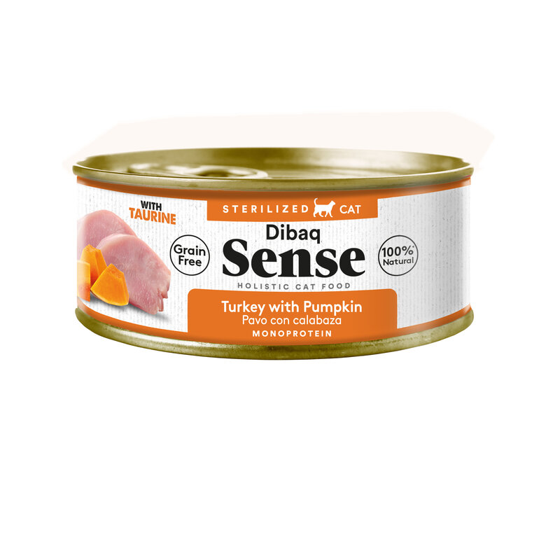 Dibaq Sense Cat Esterilizado Pavo con Calabaza (12uds x 70g), , large image number null