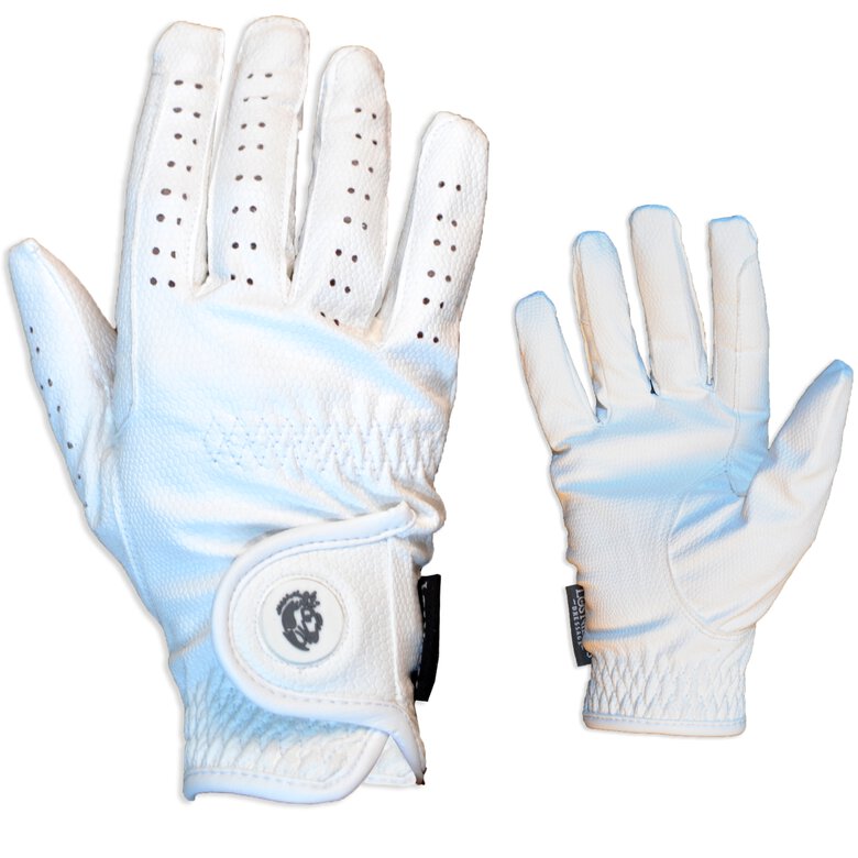 Guarnicioneria Los Nietos Guantes De Equitación Serino Color Blanco Equipamiento Para El Caballo , , large image number null