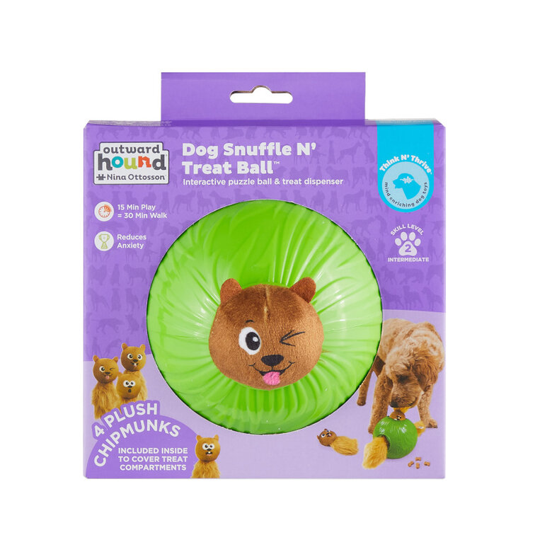 Outward Hound Nina Ottosson Snuffle n’ Treat Pelota Interactiva Portagolosinas para perros, , large image number null