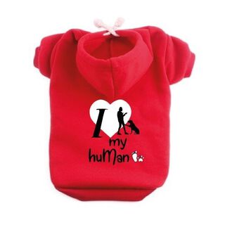 Sudadera I Love My Humman para perros color Roja