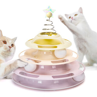 Nobleza Juguete Interactivo con diseño torre con 3 pelotas para gatos