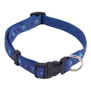 Collar ajustable Rosewood Wag N Walk color Azul/Huellas