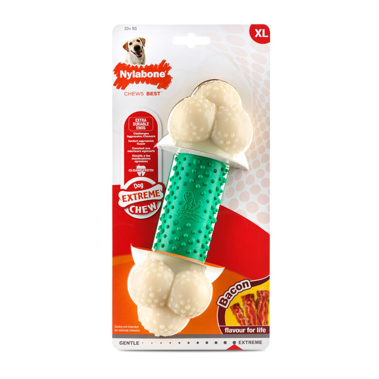 Nylabone Extreme Chew Bacon Double Action Mordedor para perros, , large image number null