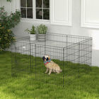 PawHut Parque de Juegos para Perros 8 Paneles Plegables Jaula Metálica para Mascotas con Puerta y Doble Cerradura para Jardín Patio Exterior Negro, , large image number null