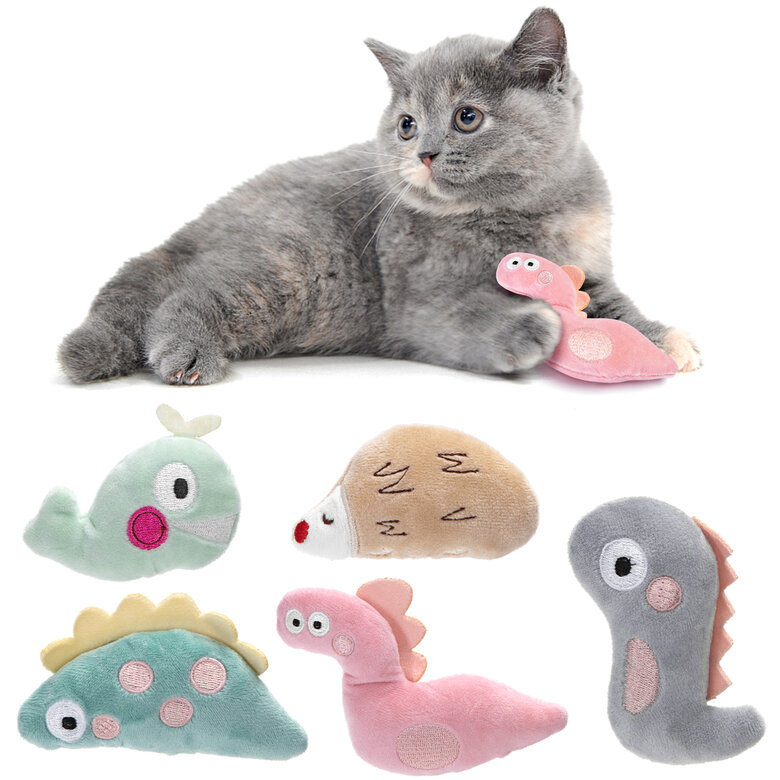 Nobleza - Juguetes con Hierba Gatera 5pcs Catnip Plush Toys,Soft Plush Cat Toys,Toy Sets Kitten Cleaning Training Play Nibble, , large image number null