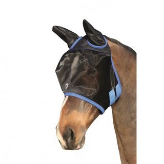Mosquero Equestrian con orejeras color Negro/Azul Palacio