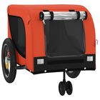 vidaXL Remolque de bicicleta mascotas hierro tela Oxford naranja negro, , large image number null