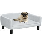 PawHut Sofá para Perros Medianos Cama Elevada para Perros con Patas de Madera Cama para Mascotas Carga 20 kg 82x54x36 cm Gris, , large image number null