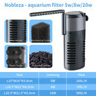 Nobleza - 8w Filtro de acuario interno para agua limpia y saludable, fácil de mantener, filtración mecánica, biológica y química, varios tamaños, , large image number null