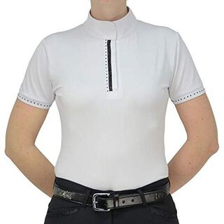 Camisa manga corta Roka para hípica hípica para mujer color Blanco/Cristal Negro